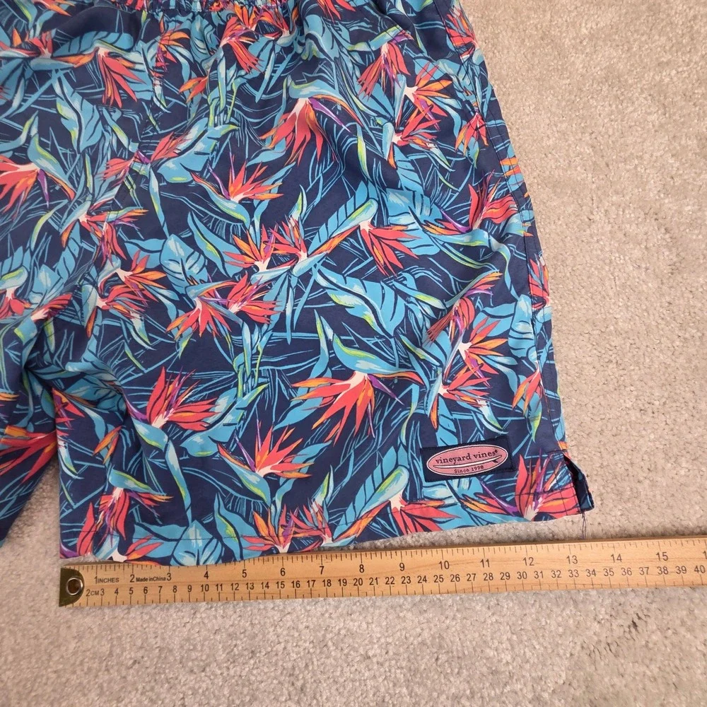 Vineyard Vines Mens‎ Bird of Paradise Floral Swim Trunks Blue Size Large